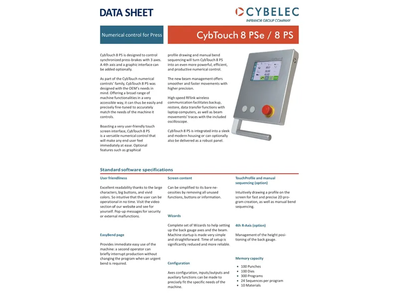 Why CybTouch 8 PS / PSe is the Ultimate CNC Controller for Your 3-Axis & 4-Axis Press Brakes